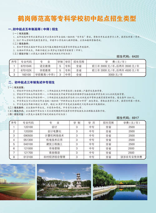 鹤岗师范高等专科学校2017年初中招生简章