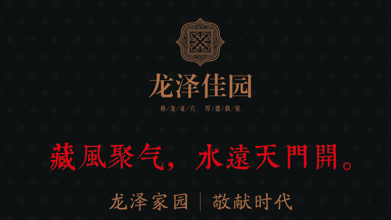 龙泽佳园，典成萌启！