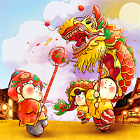 可愛卡通新年祝福狗年送狗狗